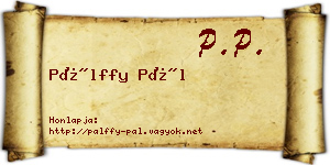 Pálffy Pál névjegykártya